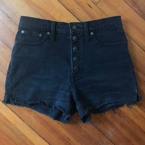 Madewell Button Front Black Shorts